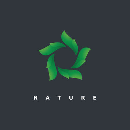 Leaf logo vector   nature symbol template designのイラスト素材