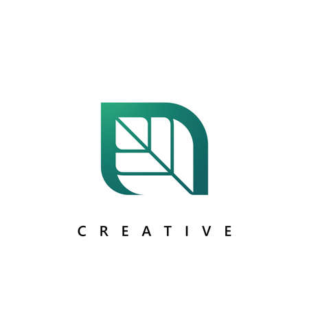 N  Design and template. Creative N leaf  icon initials based Letters in vector.のイラスト素材
