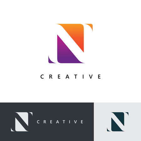 N  Design and template. Creative N icon initials based Letters in vector.のイラスト素材