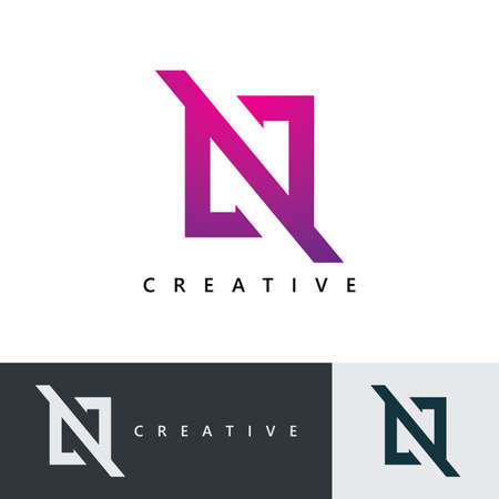 N  Design and template. Creative N icon initials based Letters in vector.のイラスト素材