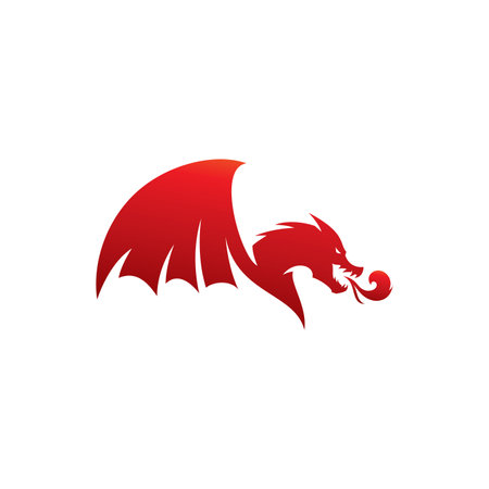 Dragon Head illustration with gradient color, dragon logo vector iconのイラスト素材