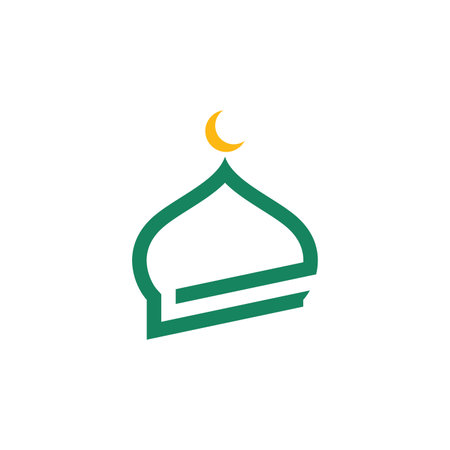 Islamic Mosque Logo Vector Tempalateのイラスト素材