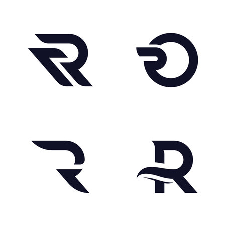 Letter R logo design Logo template, Creative R logo vector symbolのイラスト素材