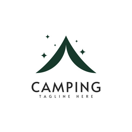 Camping logo vector design illustration templateのイラスト素材