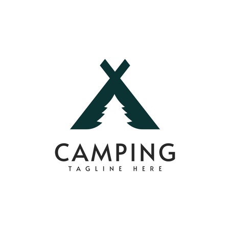Camping logo vector design illustration templateのイラスト素材