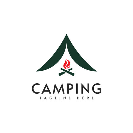 Camping logo vector design illustration templateのイラスト素材
