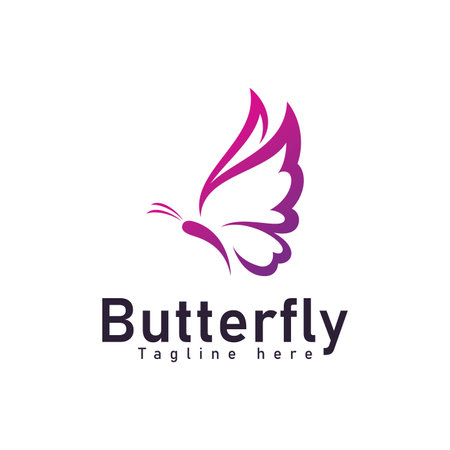 Butterfly logo design template vector illustrationのイラスト素材