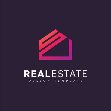 Modern Home Real Estate Vector Logo Templateのイラスト素材