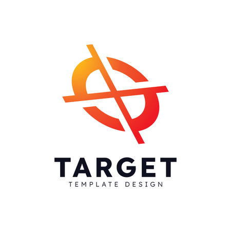 Target logo arrow direction, circle target Vector illustrationのイラスト素材