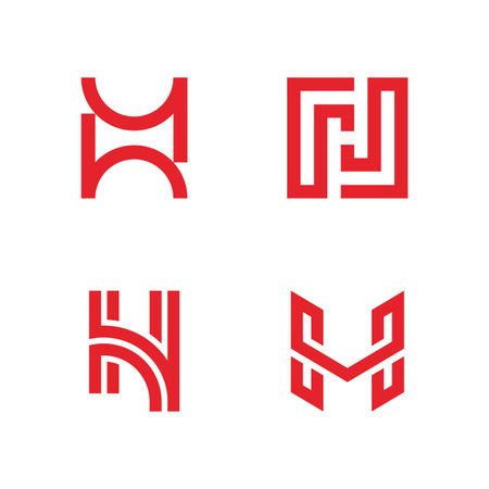 Letter H logo vector template elementのイラスト素材