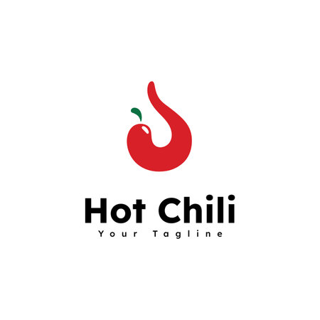 Spicy chili logo vector, red pepper logo icon templateのイラスト素材