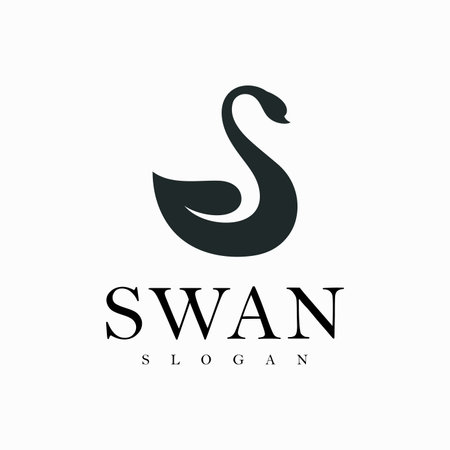 Swan Logo Simple and elegant vector symbolのイラスト素材