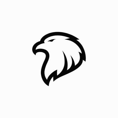 Eagle head simple vector logo designのイラスト素材