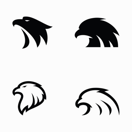 Eagle head simple vector logo designのイラスト素材