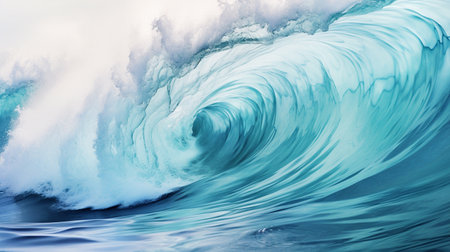 Blue ocean wave close up. 3d rendering  3d illustration. Generate Aiの素材