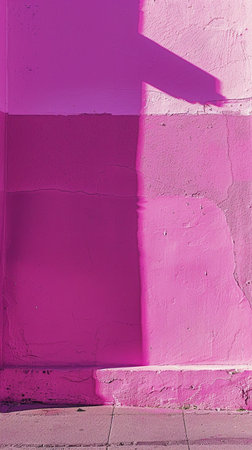 Pink wall with shadow. Abstract background and texture for design in your work.の素材