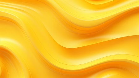 Yellow abstract background with smooth wavy lines in it. Vector illustration Generate AIの素材