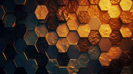 Honeycomb with honey close up. Honeycombs background. Generate Aiの素材