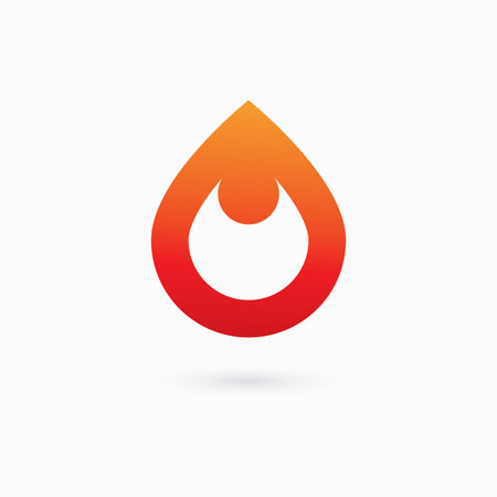 Fire flame Logo Template vector, Oil gas energy logo conceptのイラスト素材