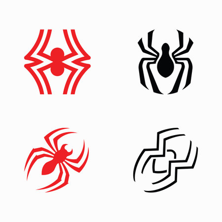 Spider logo template vector and iconのイラスト素材