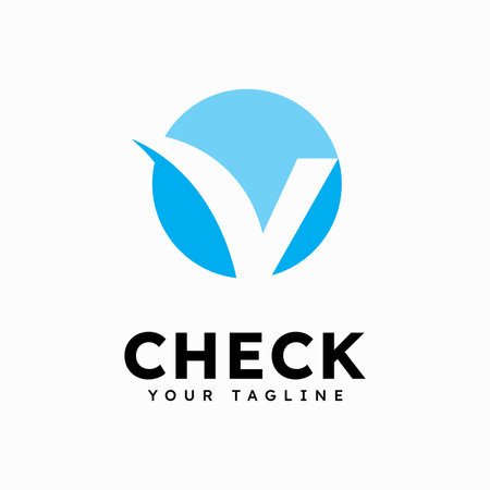 Check mark V logo design symbolのイラスト素材