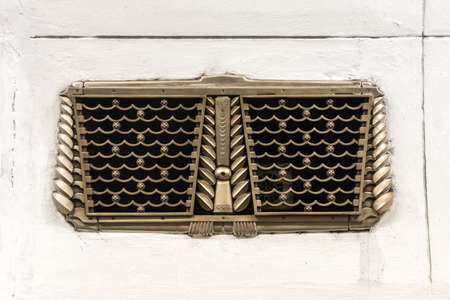 MOSCOW, RUSSIA - 20 january 2017: Kaluzhsko-Rizhskaya line (line 6). Metro station Rizhskaya. The grille with the Latvian national ornamentのeditorial素材