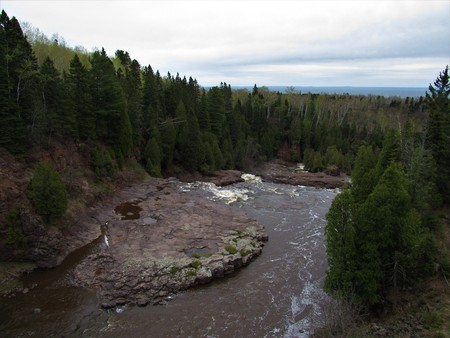 River through the valleyの写真素材
