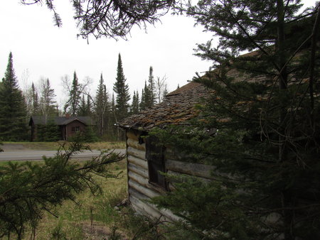 Abandoned log cabinの写真素材