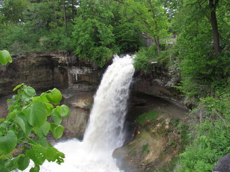 Waterfall through the treesの写真素材