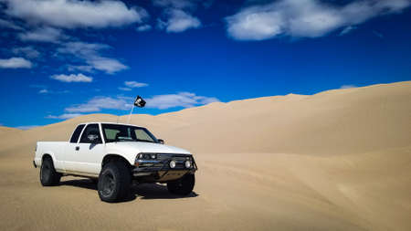 Truck sitting in the sandのeditorial素材