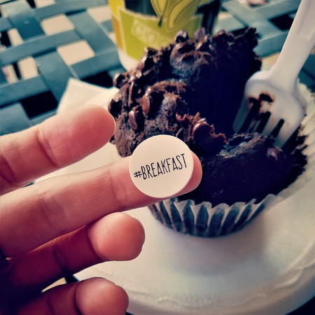 Muffin in the cafeの写真素材