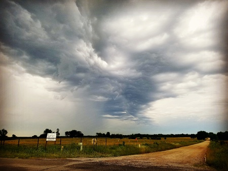 Potential tornado in the stormの写真素材