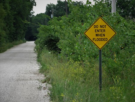 Flood warnings in the stormの写真素材