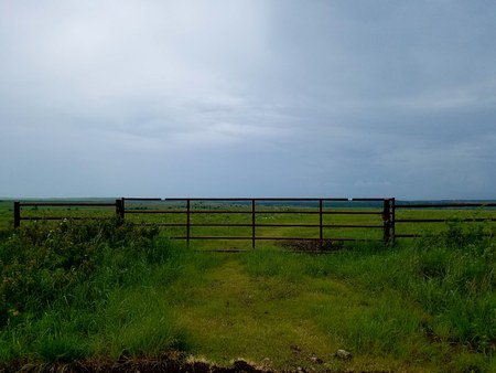 Storm over the fieldの写真素材
