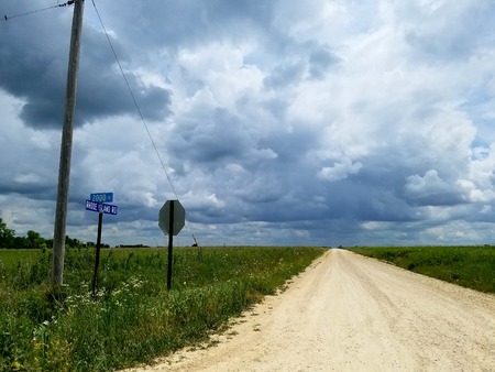 Dirt intersection in a stormの写真素材