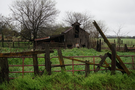 Barn in a fieldの写真素材