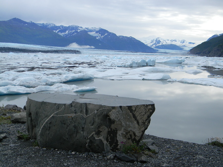 Alaskan glacier ice fieldの写真素材