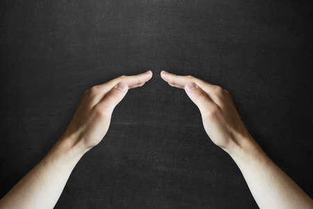 Ideas Light Bulb Concept Work on Blackboard. Bulbs set figures of the children's designerの写真素材