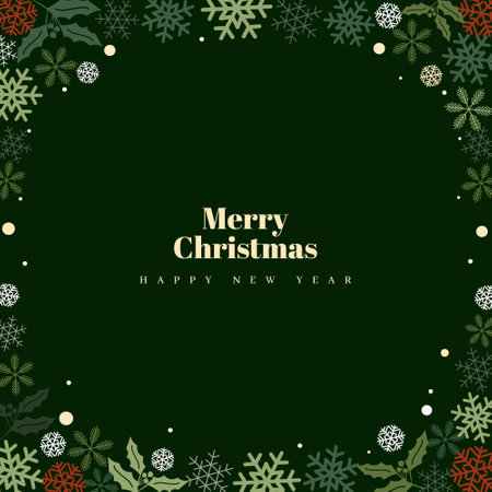 Merry Christmas and Happy New Year greeting card, poster, holiday coverのイラスト素材