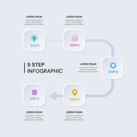 Vector infographic label design with icons. Business concept flowchart, diagramのイラスト素材