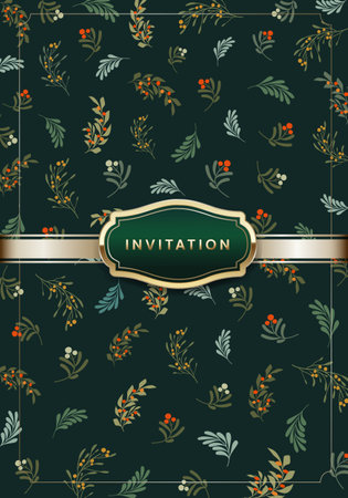 set of floral invitation and party card design backgroundのイラスト素材