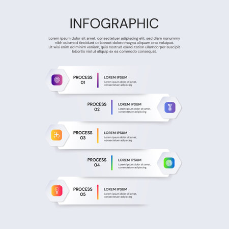 Vector infographic label design with icons. Business concept flowchart, diagram.のイラスト素材