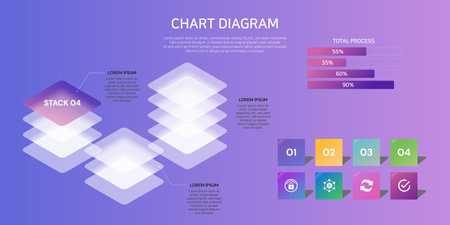 Vector infographic label design with icons. Business concept flowchart, diagram.のイラスト素材