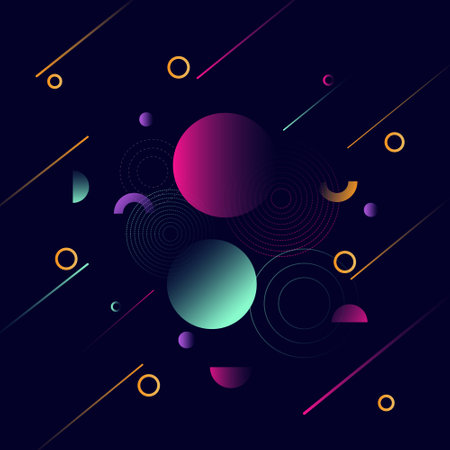 Modern abstract background with halftone elements composed of geometric shapes and linesのイラスト素材