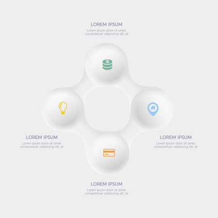 Vector circle infographic. Template for cycle diagram, graph, presentation and round chart. Business concept with 5 options, parts, steps or processes.のイラスト素材