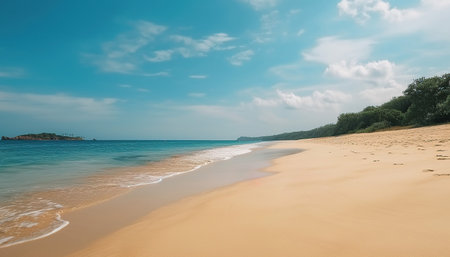 Beautiful tropical beach with blue sky and white cloud - Vintage Filterの素材