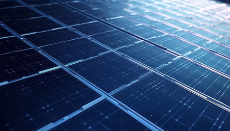 Solar panel close up. Alternative energy concept. 3D Renderingの素材