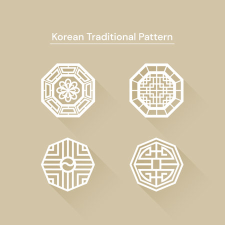 Set of four hexagon icons. Vector illustration. Eps 10.のイラスト素材