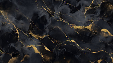 Black marble texture with gold veins. Abstract background and texture for design.の素材
