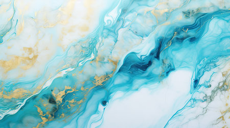 Marble abstract acrylic background. Marbling artwork texture. Agate ripple pattern. Gold powder.の素材